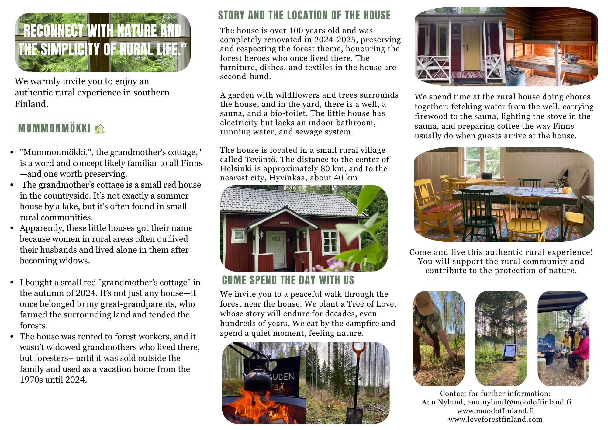 Flyer of the invitation to visit the rural house and forest walk.